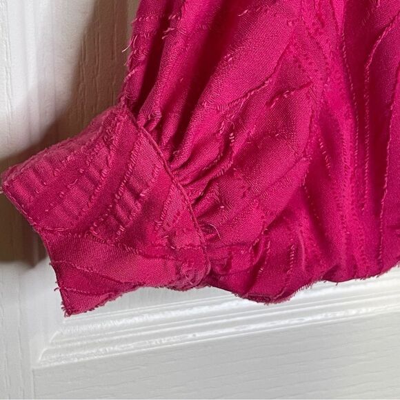 Free People Can’t Stop Dreaming Oversized Tunic Blouse Hot Pink Size Medium - Picture 5 of 14